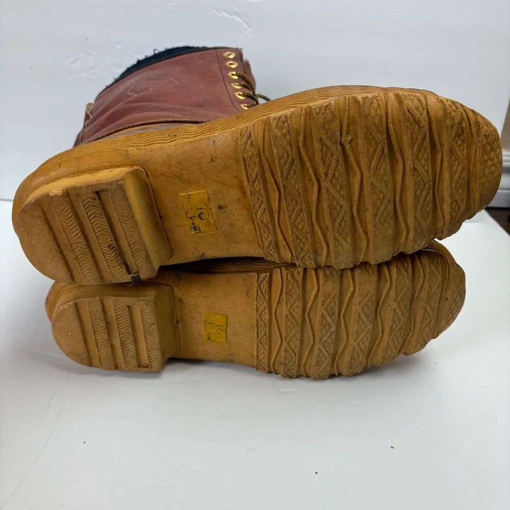 Vintage Arctic Comet Snow Duck Winter Boots Brown Leather Mens size 10